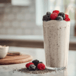 Greek yogurt smoothie served in tall glass