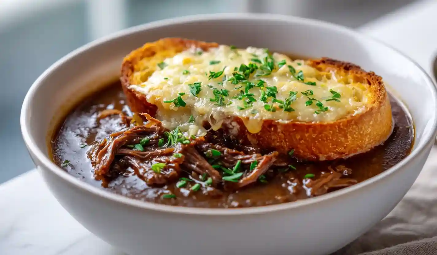 French Onion Beef Short Rib Soup